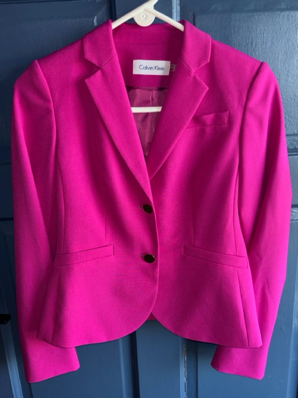 Calvin Klein Women's Vibrant Fuchsia Single-Breasted Blazer